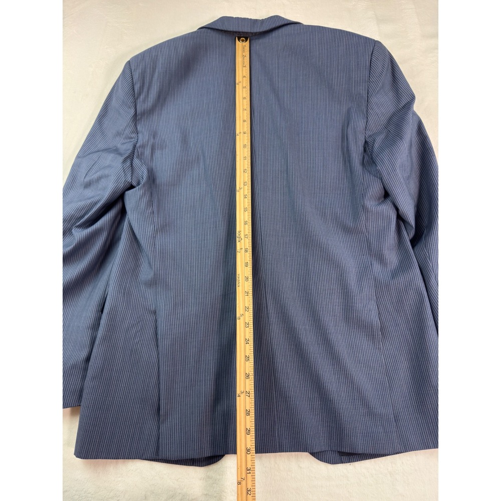 Coppley Esquire 2112 Blue Pinstripe 100% Wool Blazer Sport Coat Mens 44R - Picture 10 of 11